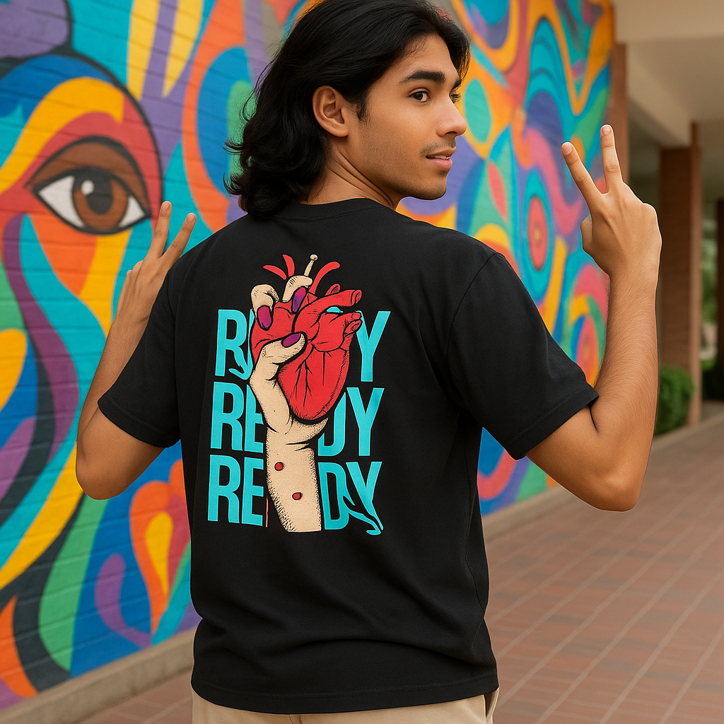 Oversized Heart Printed T-shirt
