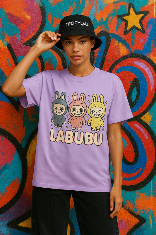Oversized Labubu Doll Printed T-shirt
