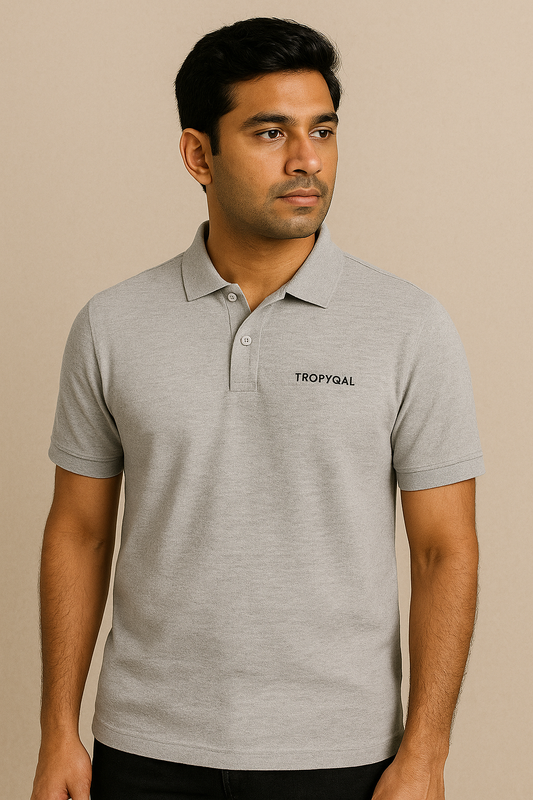 Tropyqal Melange Grey Polo