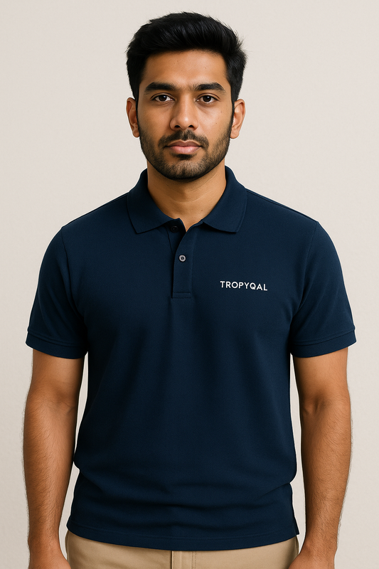 Tropyqal Navy Blue Polo