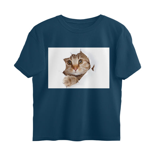 Oversized Cat Graphic T-Shirt